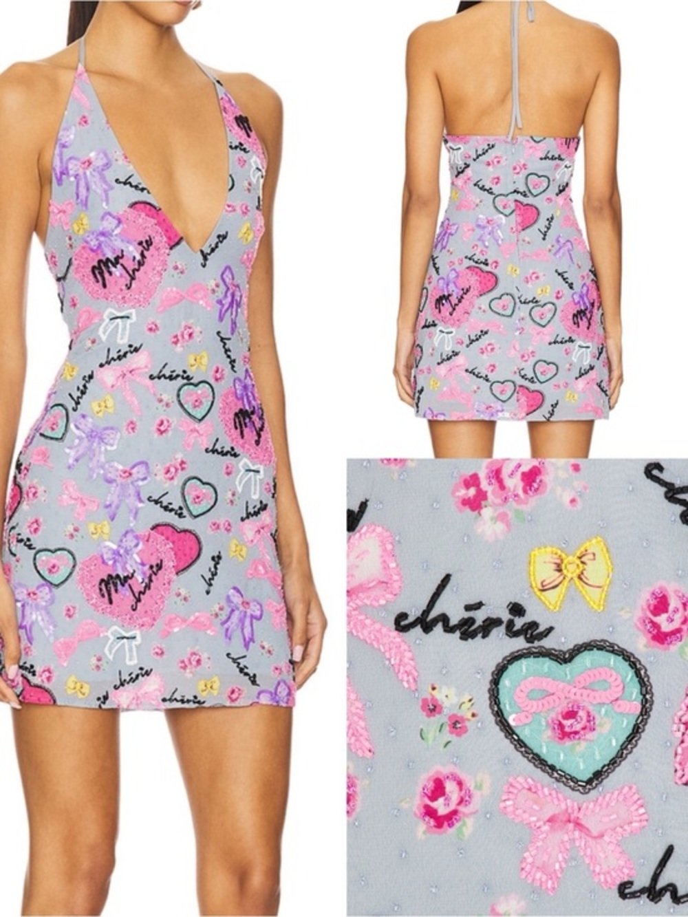 Majorelle NWT Corazon Gray Purple Sleeveless Mini Dress XS